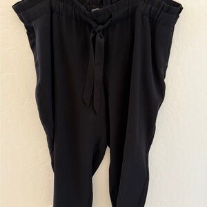 LOFT Black Trousers with High Waist and Drawstring Closure
